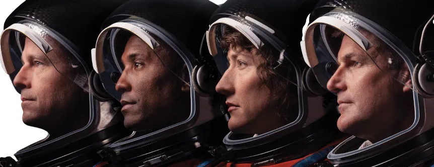 Artemis II Crew: Reid, Goggins, Christina, Jeremy